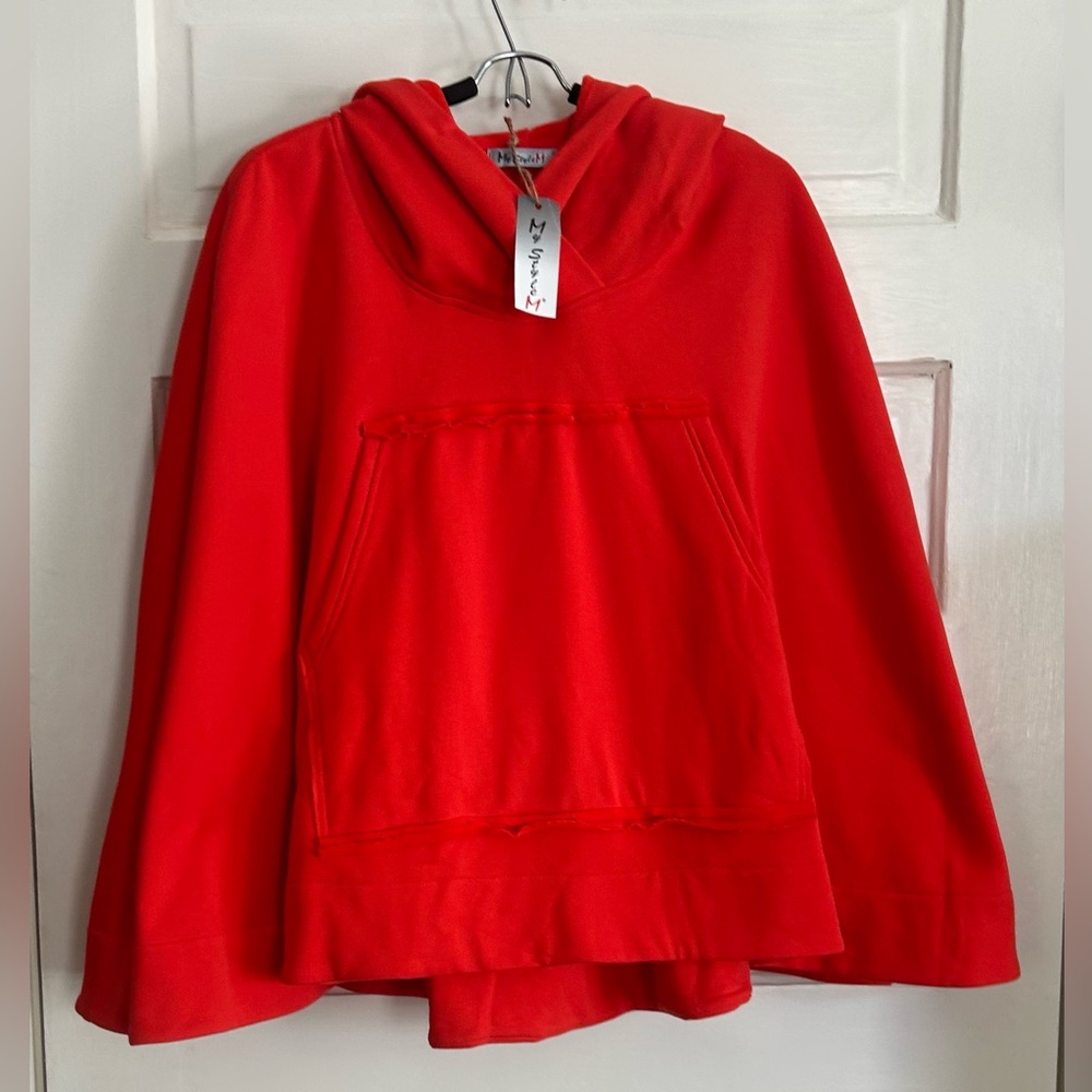 Bold Red/Orange Comfort Hoodie Cape, One Size